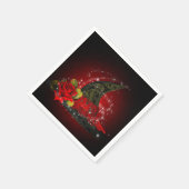 Glam Witch Hat Lacy Black & Red Sparkle Party Serviette (Ecke)