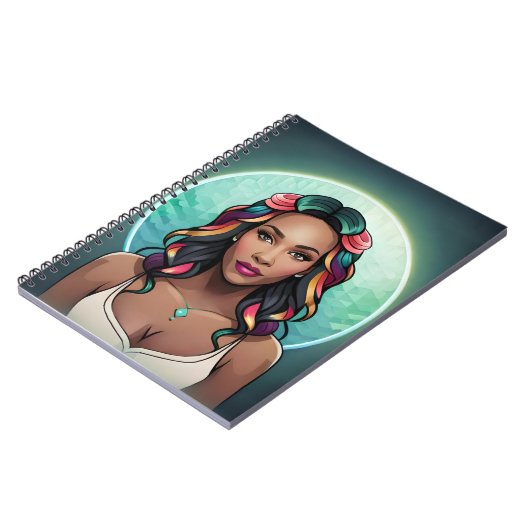 Glam Woman Rainbow Essence Empowerment Girl Power Notizblock (Linke Seite)