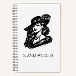Glam Woman with Cat Fashion Illustration Notizblock