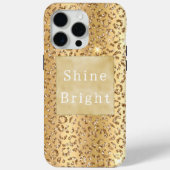 Glam Yellow Glitzer Leopard Case-Mate iPhone Hülle (Rückseite)