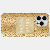 Glam Yellow Glitzer Leopard Case-Mate iPhone Hülle (Rückseite (Horizontal))