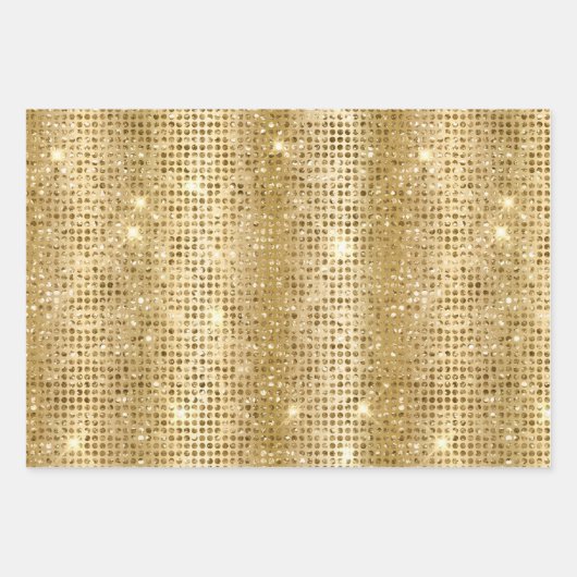 Glam Yellow Glitzer Leopard Geschenkpapier Set (Vorderseite 3)