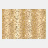 Glam Yellow Glitzer Leopard Geschenkpapier Set (Vorderseite)