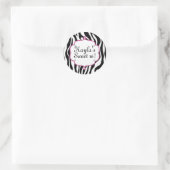 Glam Zebra Print and Pink Sweet 16 Party Sticker (Tasche)