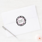 Glam Zebra Print and Pink Sweet 16 Party Sticker (Umschlag)