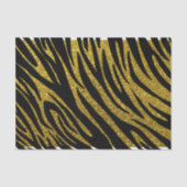 Glam Zebra Streifen & Gold Imitate Glitzer Seidenpapier (Vorderseite)
