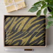 Glam Zebra Streifen & Gold Imitate Glitzer Seidenpapier (Geschenk)