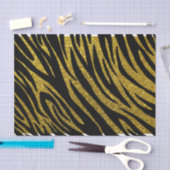 Glam Zebra Streifen & Gold Imitate Glitzer Seidenpapier (Handwerk)