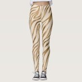 Glam Zebra Streifen Muster Safari Gold ID1151 Leggings (Vorderseite)
