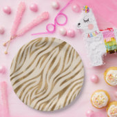 Glam Zebra Streifen Muster Safari Gold ID1151 Pappteller (Party)