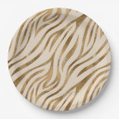 Glam Zebra Streifen Muster Safari Gold ID1151 Pappteller (Vorderseite)