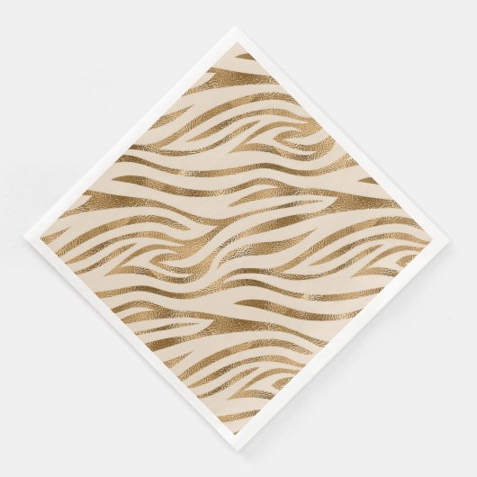 Glam Zebra Streifen Muster Safari Gold ID1151 Serviette (Ecke)