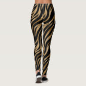 Glam Zebra Streifen Muster Schwarze Gold ID1151 Leggings (Rückseite)