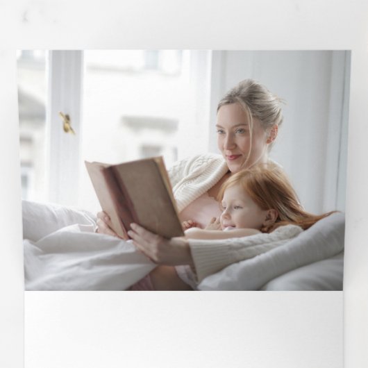 Glam Zwei-Tone-Gold/Silber-Kalligrafie-Foto Dreifach Gefaltete Karte (Innen Erste Seite)