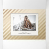 Glam Zwei-Tone-Gold/Silber-Kalligrafie-Foto Dreifach Gefaltete Karte (Innenseite Mitte)