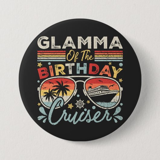 Glamma der GeburtstagsCruiser Vacation Round Button (Vorderseite)