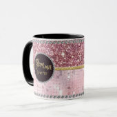 Glamma Glamma Rosa Glitzer Goldname Tasse (Vorderseite Links)