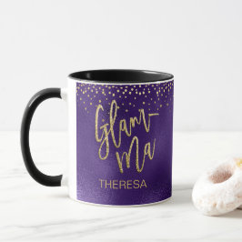 Glamma Glamour Oma Lila Fossil Goldfleck Name Tasse