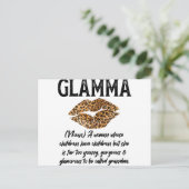 Glamma Leopard Lips Kiss- Glam-Ma Beschreibung- Wo Postkarte (Stehend Vorderseite)