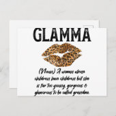 Glamma Leopard Lips Kiss- Glam-Ma Beschreibung- Wo Postkarte (Vorne/Hinten)