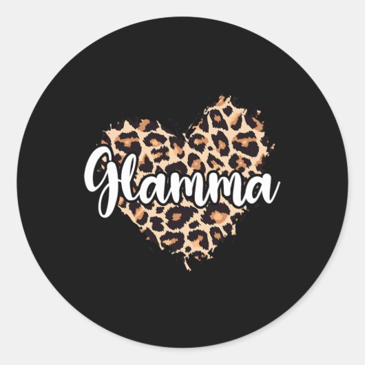 Glamma Leopard Runder Aufkleber (Vorderseite)