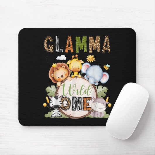 Glamma Of The Wild One 1st Birthday Boy Jungle Saf Mousepad (Mit Mouse)