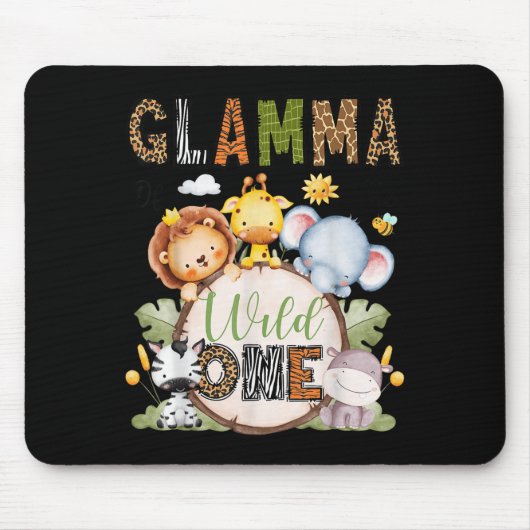 Glamma Of The Wild One 1st Birthday Boy Jungle Saf Mousepad (Vorne)