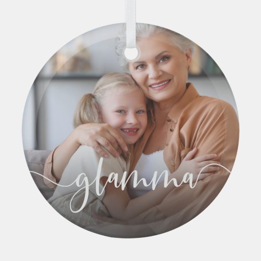 Glamma Oma Script Overlay Ornament Aus Glas (Vorderseite)