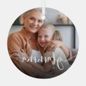 Glamma Oma Script Overlay Ornament Aus Glas (Rückseite)