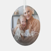 Glamma Oma Script Overlay Ornament Aus Glas (Vorderseite links)