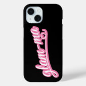 Glamma pink/weiß auf schwarz Case-Mate iPhone hülle (Rückseite)