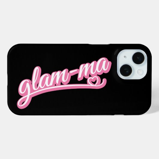 Glamma pink/weiß auf schwarz Case-Mate iPhone hülle (Rückseite (Horizontal))