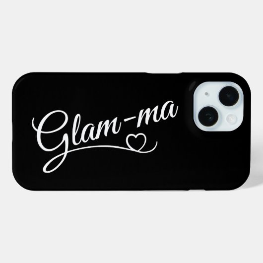 Glamma weiß auf schwarz Case-Mate iPhone hülle (Rückseite (Horizontal))