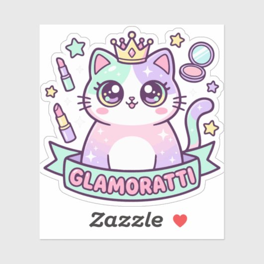Glamoratti Katze Aufkleber (Blatt)