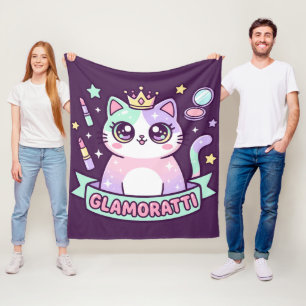 Glamoratti Katze Fleecedecke