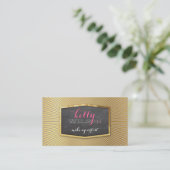 GLAMORORUS-Goldfolie, elegant Öko Natural kraft Visitenkarte (Stehend Vorderseite)