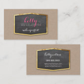 GLAMORORUS-Goldfolie, elegant Öko Natural kraft Visitenkarte (Vorne/Hinten)