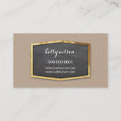 GLAMORORUS-Goldfolie, elegant Öko Natural kraft Visitenkarte (Rückseite)