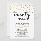 GLAMOROUS 21. Geburtstag Party INVITE Goldkonfetti Einladung (Vorderseite)