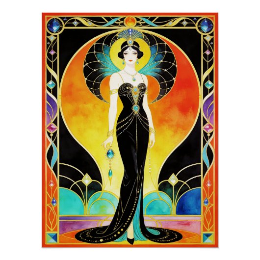 Glamorous Art Deco Siren (2) Poster (Vorderseite)