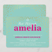 GLAMOROUS BAT MITZVAH rustikale Goldpfeife Einladung (Vorne/Hinten)