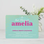 GLAMOROUS BAT MITZVAH rustikale Goldpfeife Einladung (Stehend Vorderseite)