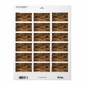Glamorous Black Brown Tiger Adressaufkleber (Vorne)