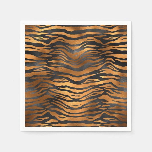 Glamorous Black Brown Tiger Serviette (Vorderseite)