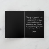 Glamorous Black Gemstone White Rose 21st Birthday Karte (Innenseite)