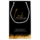 Glamorous Black & Gold Lash Tech  Kleine Geschenktüte (Rückseite)