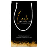 Glamorous Black & Gold Lash Tech  Kleine Geschenktüte (Vorderseite)