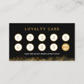 Glamorous Black & Gold Lash Tech Loyalty Card Treuekarte (Rückseite)