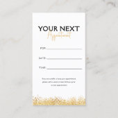 Glamorous Black & Gold Lash Tech Terminkarte (Vorderseite)