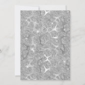 Glamorous Black Silver Giraffe Spots Wedding Einladung (Rückseite)